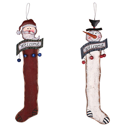 Ensemble 2 pièces d’ornements de Noël en forme de bas de Noël