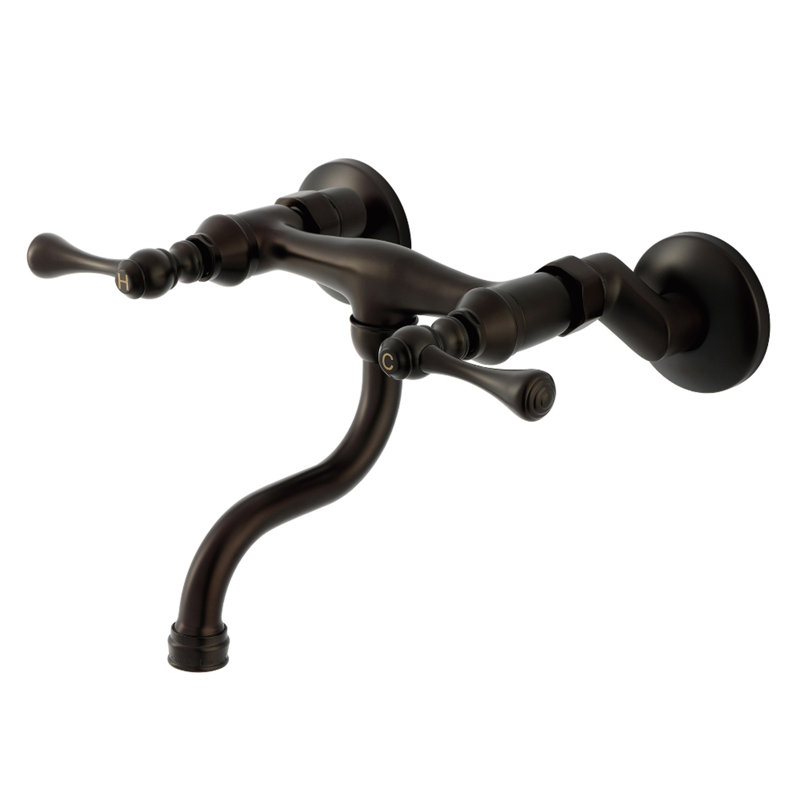 Kingston Brass Kingston Two-Handle 2-Hole Wall Mount Bathroom Faucet, Oil Rubbed Bronze