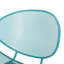 Chaise élégante en fer bleu sarcelle - Assise en maille, 65,5 cm de profondeur x 86,7 cm de hauteur, pour l'extérieur, style rétro ludique, structure, H Room