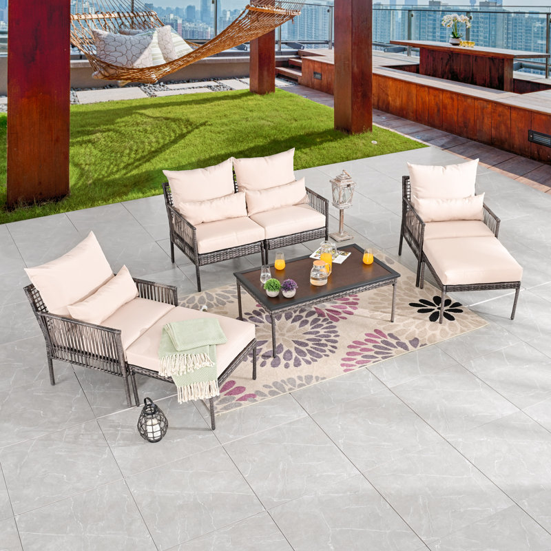 Aalaysia 7-Piece Outdoor Wicker Conversation Set