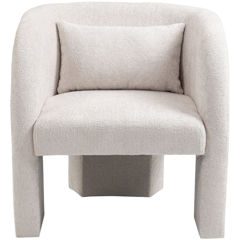 Jenie 29'' Wide Armchair, Cream Chenille Fabric
