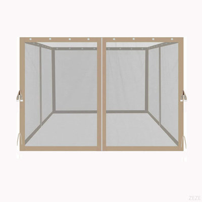 Moustiquaire de remplacement pour pavillon de jardin 10 pi x 10 pi avec fermetures à glissière, parois en maille à 4 côtés pour abris de jardin