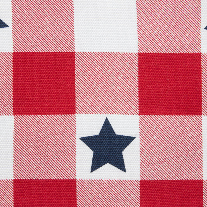 MARTHA STEWART Americana Star Gingham Plaid Tablecloth, Single Pack, Red/White/Blue