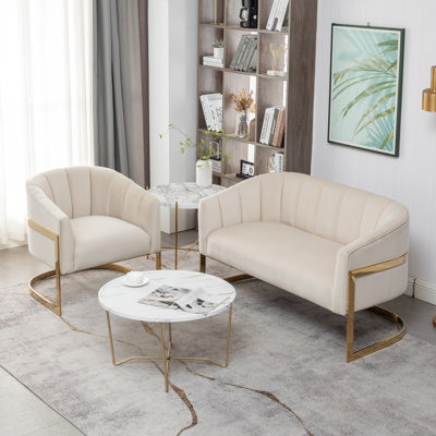 Tellico 2 Piece Velvet Living Room Set