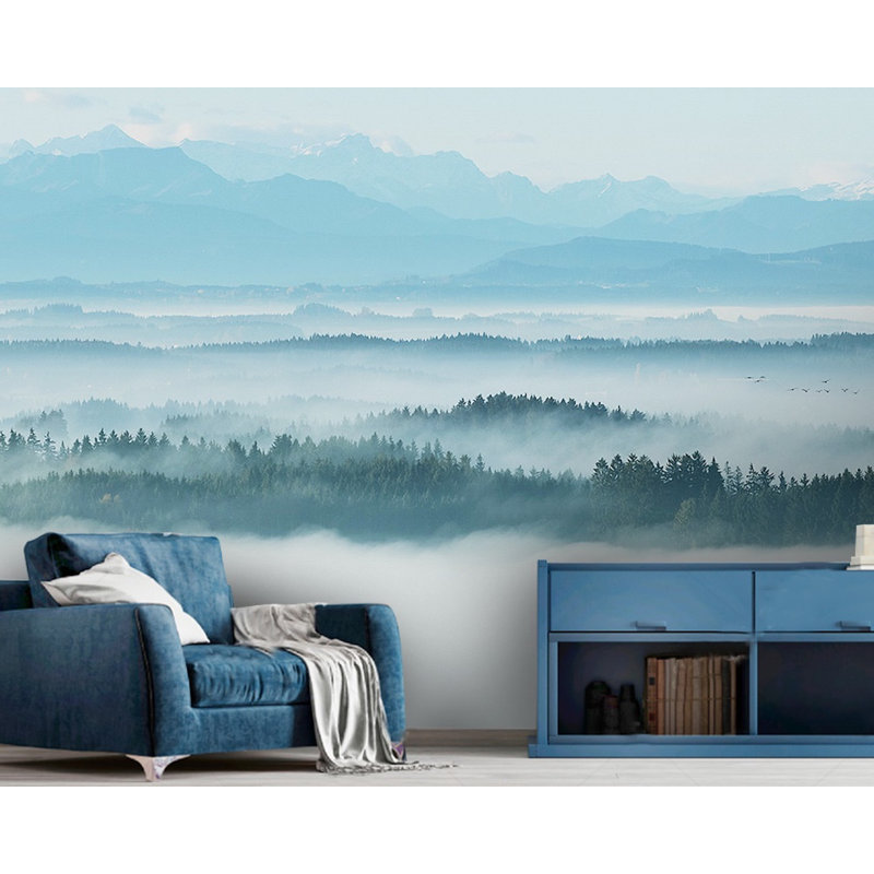 Papier peint amovible Carnkirk Misty Nature Mountain, l 112 po x L 75 po