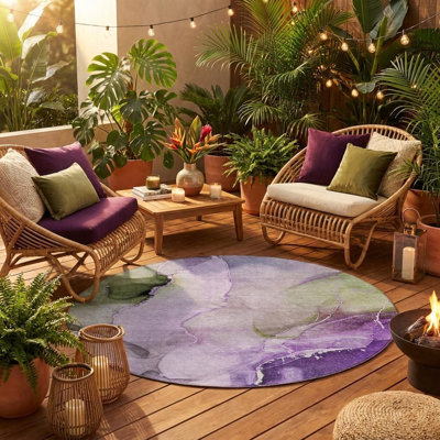 Tapis d'intérieur rond 8 po
