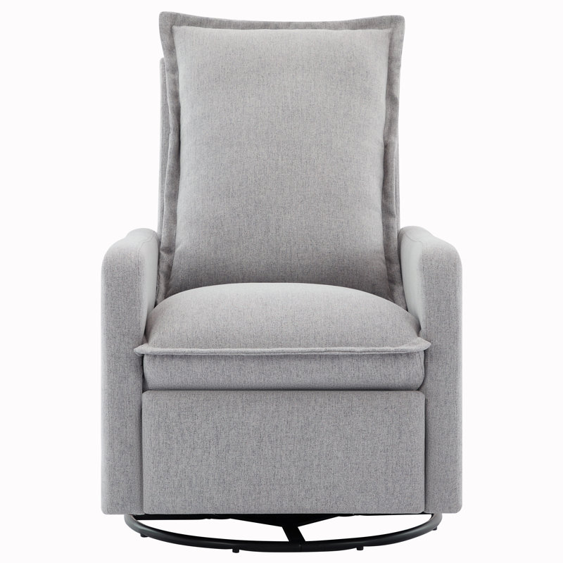 Glider Rocker Recliner, Rocking Chair Nursery, Gray Linen