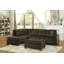 Meuble de salon moderne capitonné en microfibre chocolat 1pc-561098143