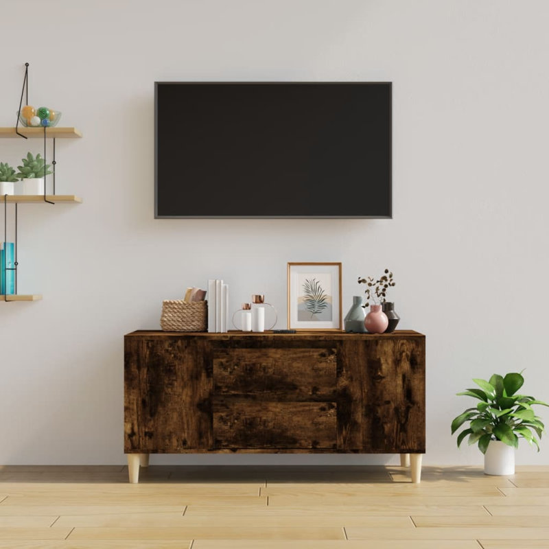Husam TV Stand for TVs up to 43", Smoked Oak