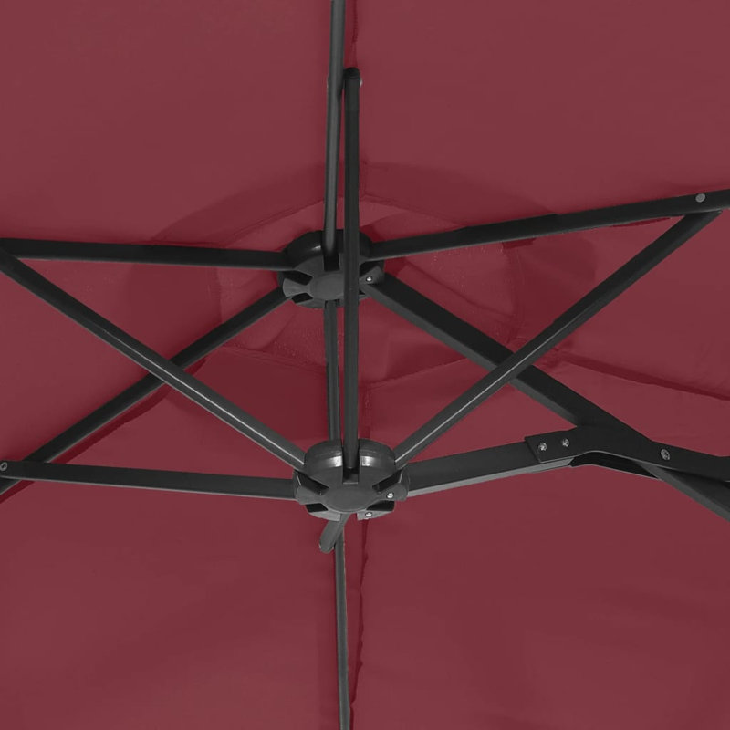 Double-Head Garden Parasol 316x240 cm, Bordeaux Red