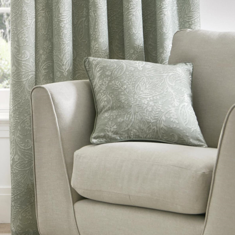 Aveline Floral Square Cushion, Green