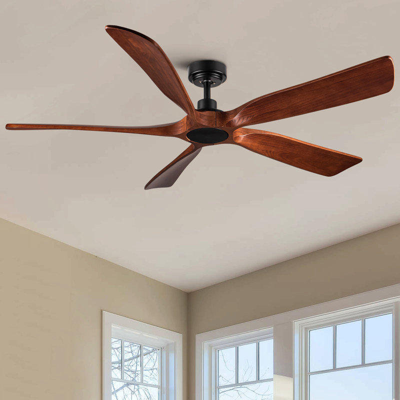 60 po Ventilateur de plafond en noyer avec télécommande Farmhouse