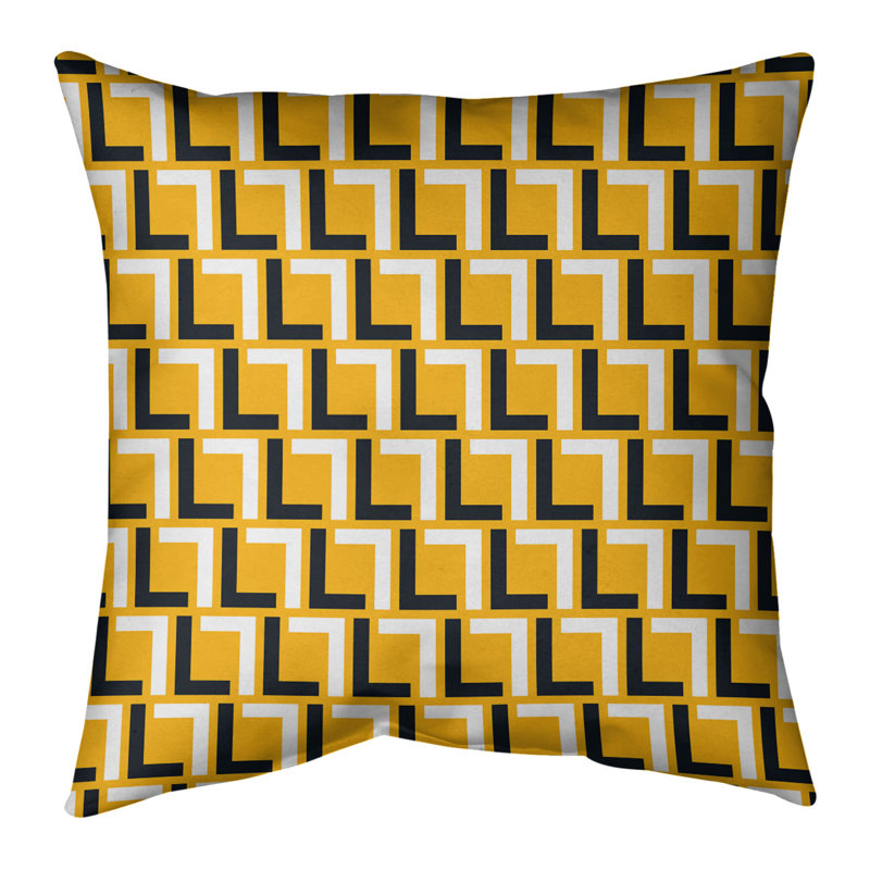 Housse de coussin Pittsburgh Football Luxury, Jaune / Noir / Gris, 16 po x 1 po, Croisé en coton