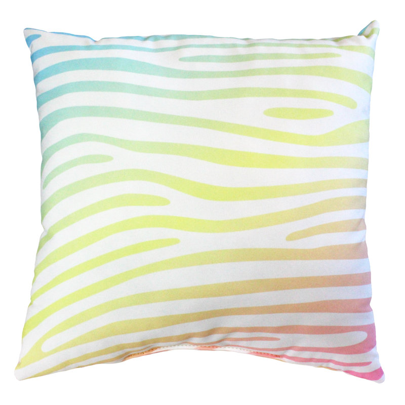Animal Print Reversible Throw Pillow, Pastel Gradient/White