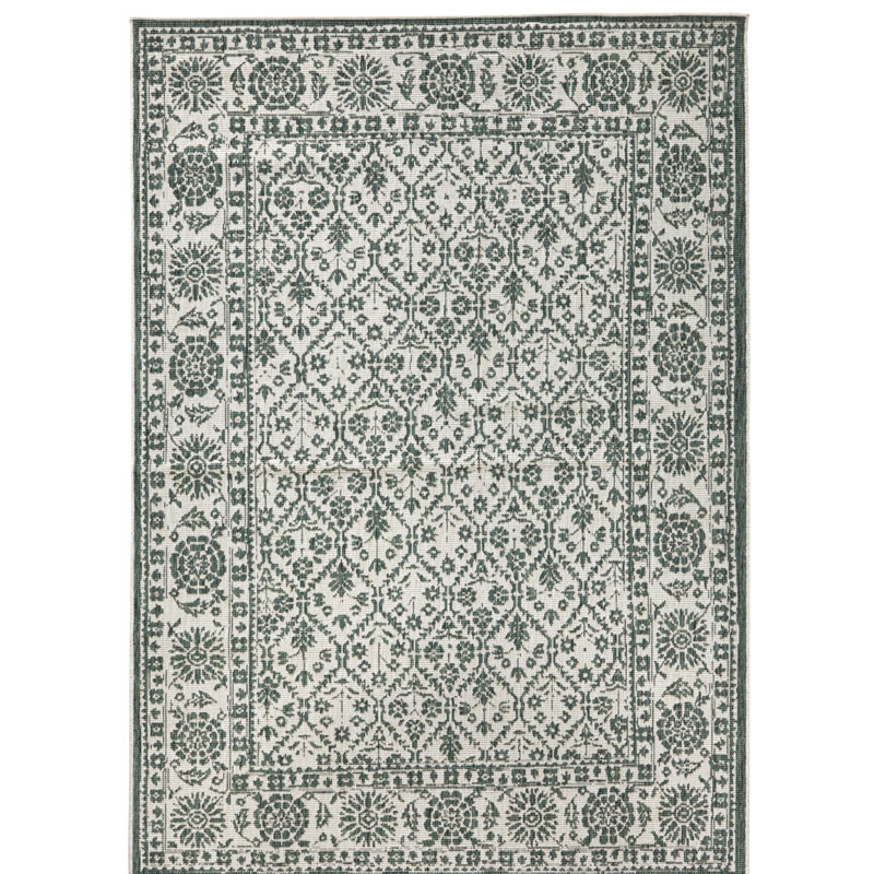 Curacao Flatweave Green Rug, Rectangular 80 x 150cm