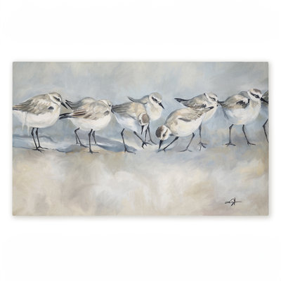 Paillasson Shore Birds In A Line, par Ramona Murdock, 18 po x 30 po