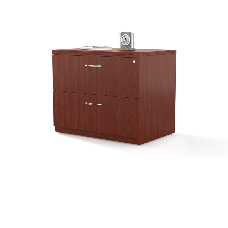Aberdeen Freestanding 2-Drawer Lateral Filing Cabinet, 29.5" H x 36" W x 24" D, Grey Steel