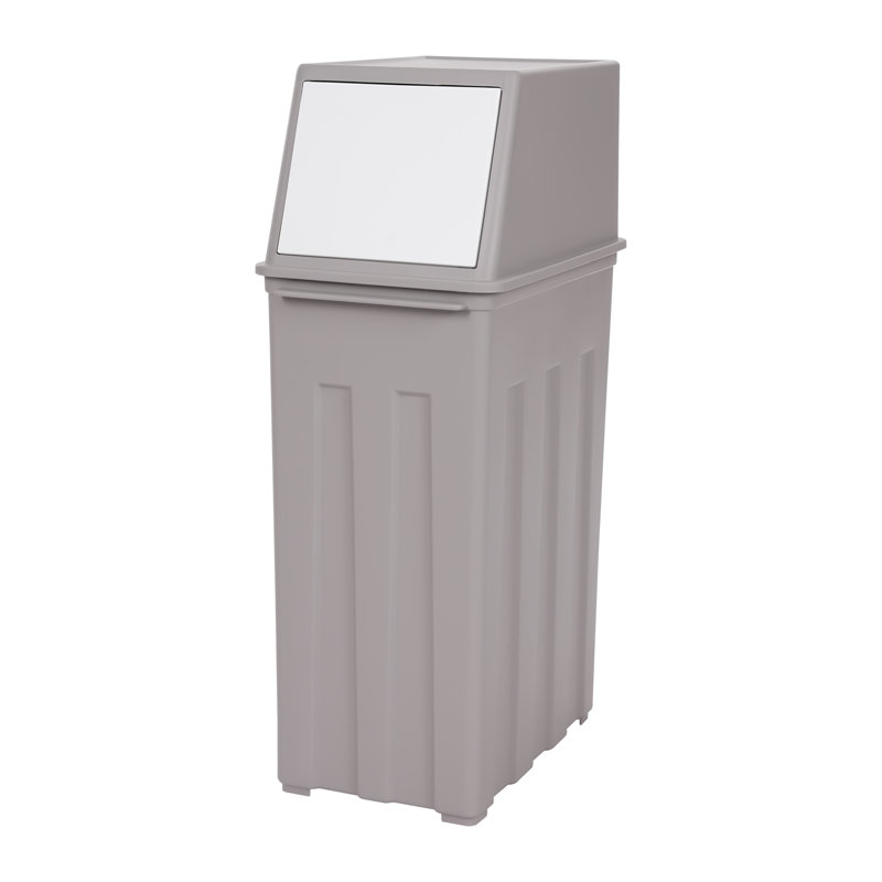 8 Gallon Trash Can With Lid, Gray