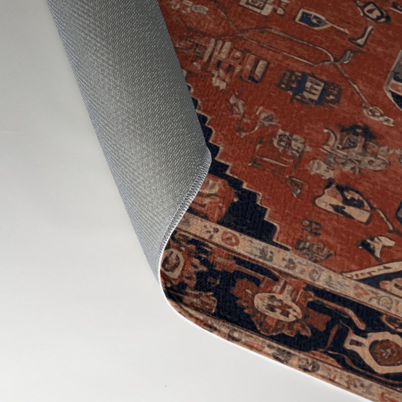 Tapis d'intérieur et d'extérieur brun Persian, Rectangle 5 pi x 7 pi