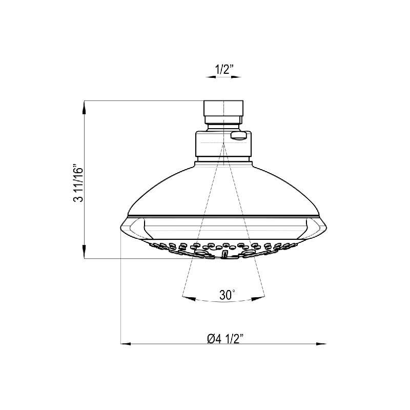 Michael Berman Adjustable Shower Head, Polished Chrome
