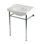 Lavabo console Kingston en céramique victorienne 30 pouces avec pieds en acier inoxydable (8 pouces, 3 trous)