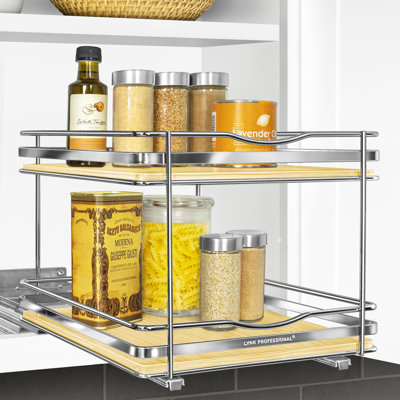 LYNK PROFESSIONAL® Elite Pull Out Spice Rack Organizer for Cabinet - Tier, Chrome