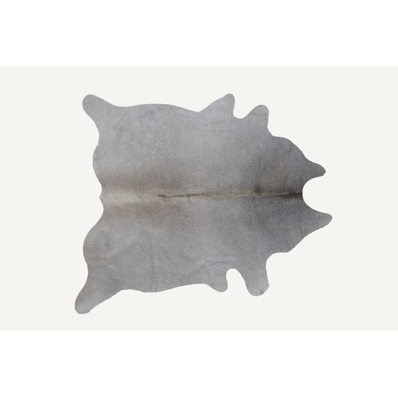 Abhinav Hand-Woven Cowhide Natural/Light Grey Area Rug