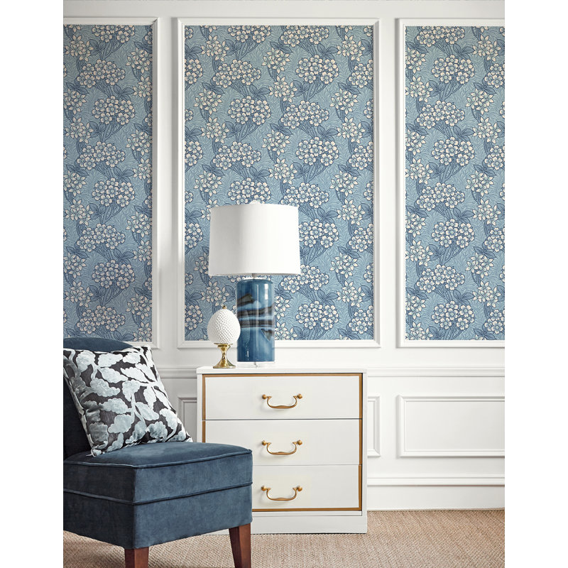 Rouleau de papier peint non tissé L 33 pi x l 20,9 po, Bleu ciel