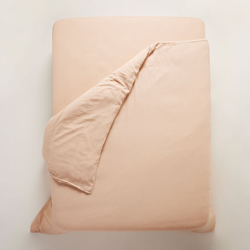 Cotton Blend, Polyester Solid Colour Duvet Cover, Powder Pink, Emperor