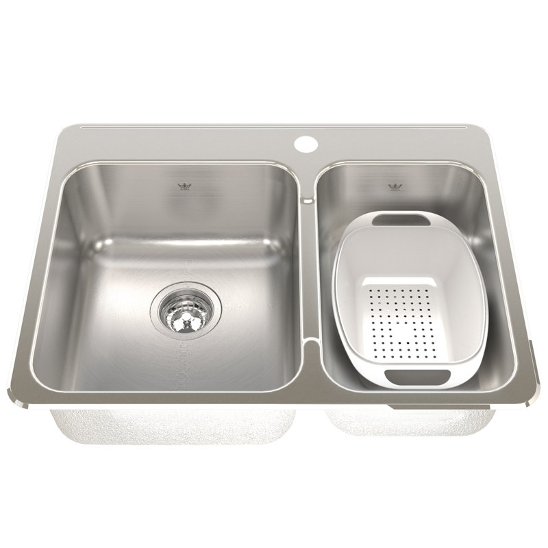 27.25'' L Double Bowl Stainless Steel Kitchen Sink