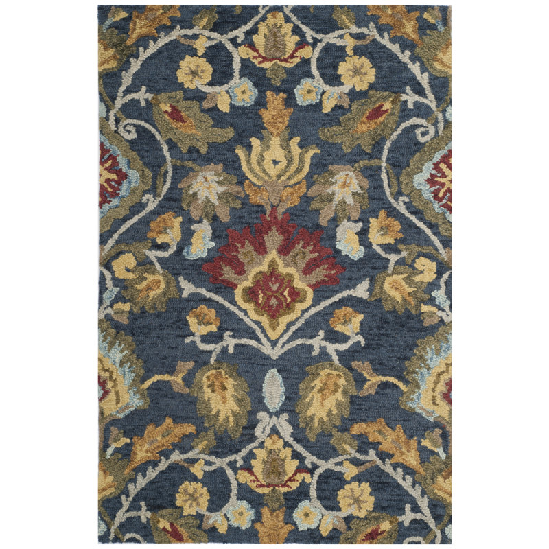 Tansy Hand Tufted Wool Rug, Rectangle 91 x 152 cm, Green/Brown