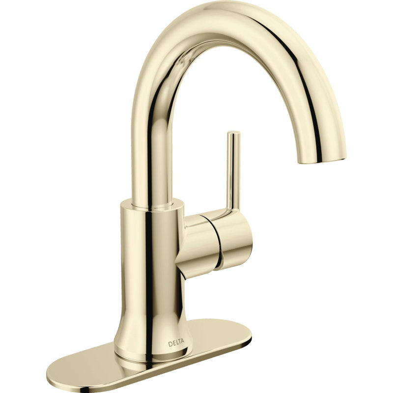 Trinsic Swivel Spout Polished Nickel Bathroom Faucet, Single Hole Bathroom Sink Faucet for Vanity, Push-Pop Drain Assembly, Polished Nickel
