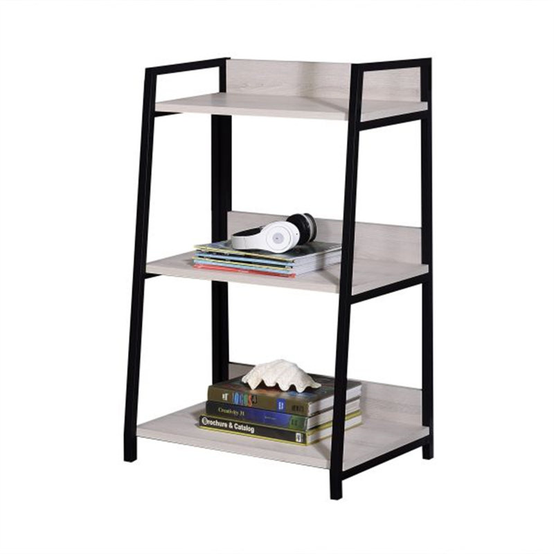 Ahlexis Ladder Bookcase with Open Compartments, (3 Shelves) 37" H x 24" W x 16" D, Beige incorrect