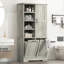 Armoire de rangement pour salle de bain avec portes et tiroirs, panier à linge inclinable, plusieurs espaces de rangement, style autoportant, tablette ouverte, tablette réglable-397538954