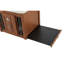 Table de chevet 2 en 1 avec rangement et cage pour chien, niche de luxe pour table d'appoint en bois, repose-pieds avec banc de bout et coussin amovible pour la chambre à coucher