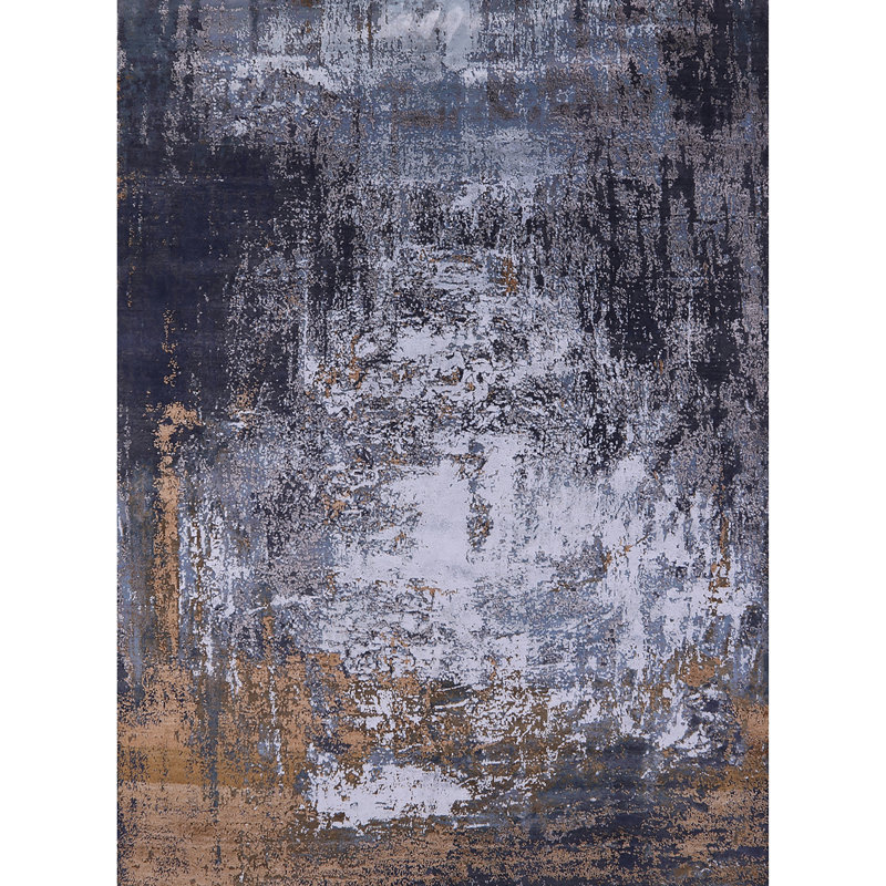 Tapis abstrait gris / brun Brightmont, Rond 3 pi