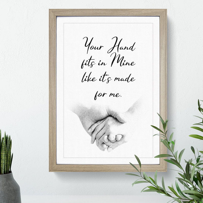 Your Hand Fits in Mine - Picture Frame Typography, Oak, 36cm H x 27cm W x 2cm D