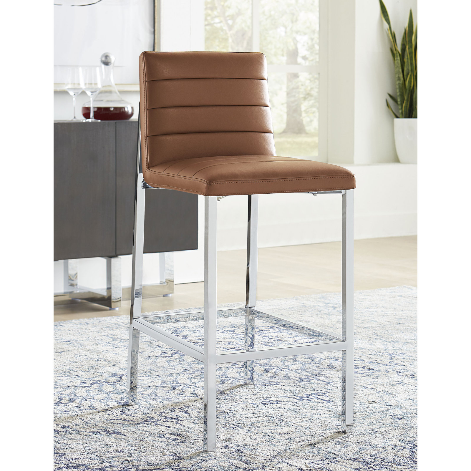 Misa 30" Bar Stool, Bar Stool (30" Seat Height), Cognac