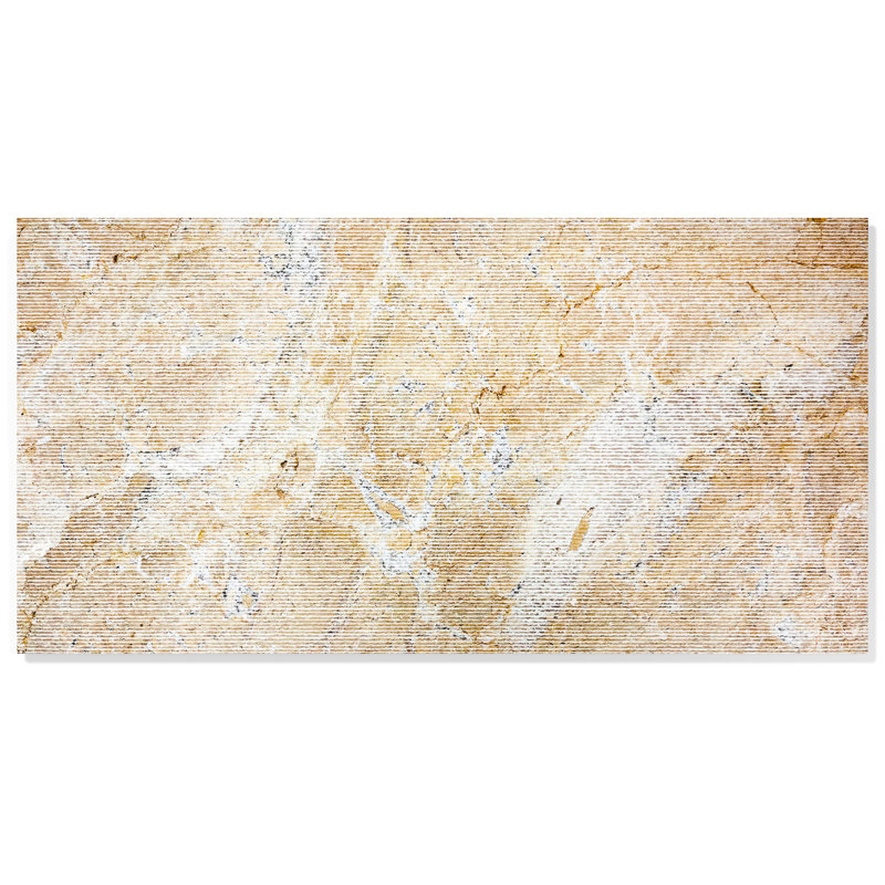 Marbre beige or jaune 12 x 24 pour le salon - finition texturée, art, style européen de luxe, Beige/or