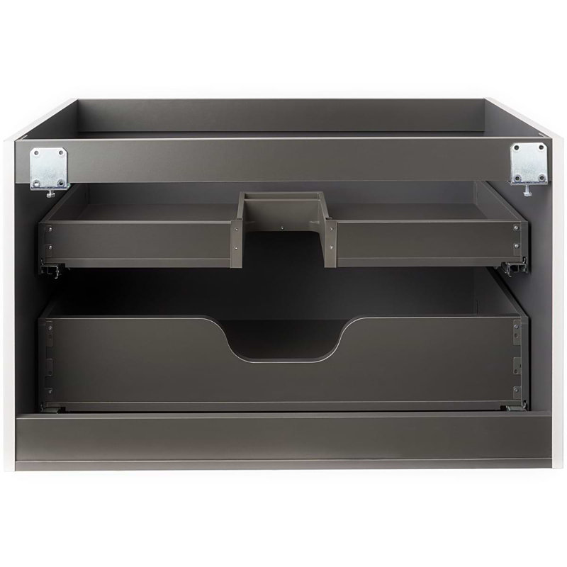 Alma 36.25" Wall Mounted Single Bathroom Vanity with Top, Bianca