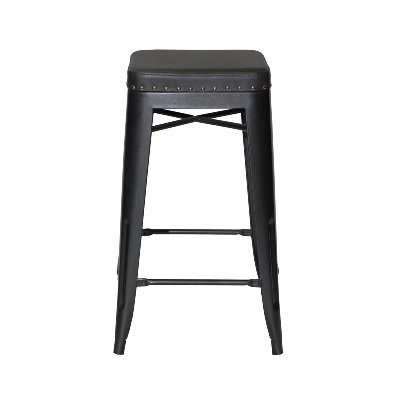 Tabouret en simili cuir Gennara, Tabouret de bar (siège d'une hauteur de 30 po)