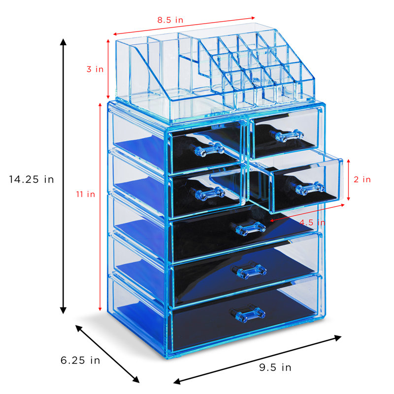 Makeup Organizer Storage Case, Blue