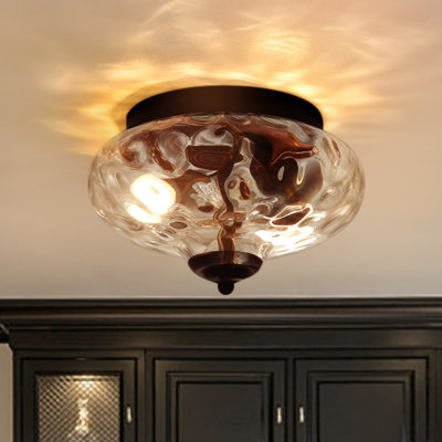 Darrus 2 - Light Water Pattern Glass Flush Mount