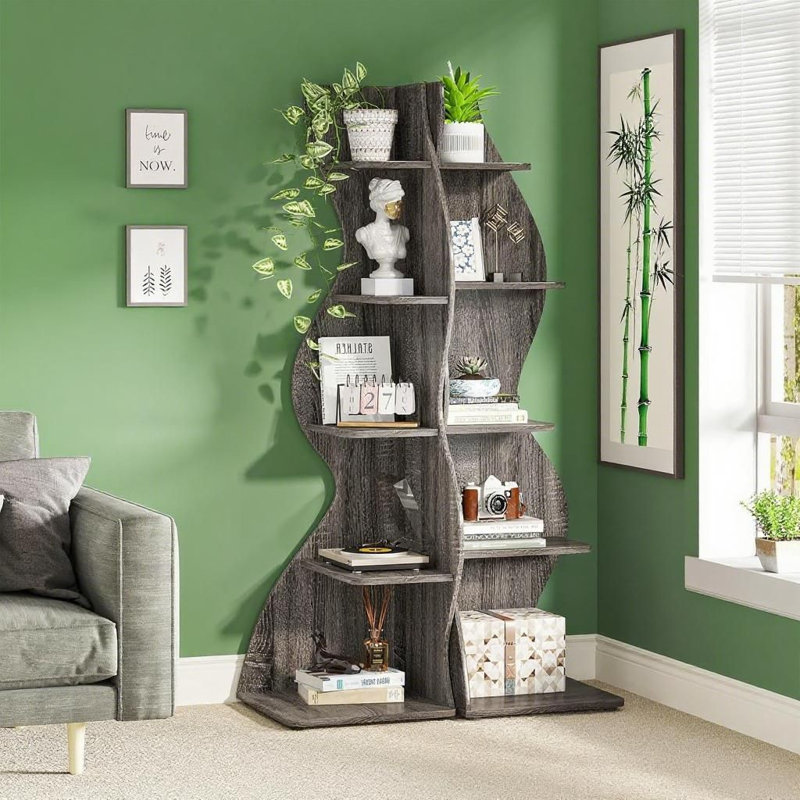 Bibliothèque de rangement avec étagères, organisateur moderne pour le bureau de la chambre à coucher