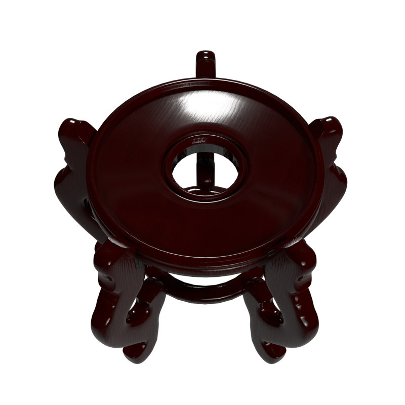Rosewood Fishbowl Stand - Size 6.5 in. Base Diameter, 7.25" H x 6.5" W x 6.5" D