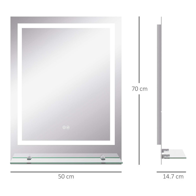 Demetrias Rectangle Wall Vanity Mirror, 70cm H x 50cm W