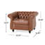 Chaise d'appoint brune avec accents cloutés, inspirée du style éblouissant d'unité centrale, revêtue pour une vie chic