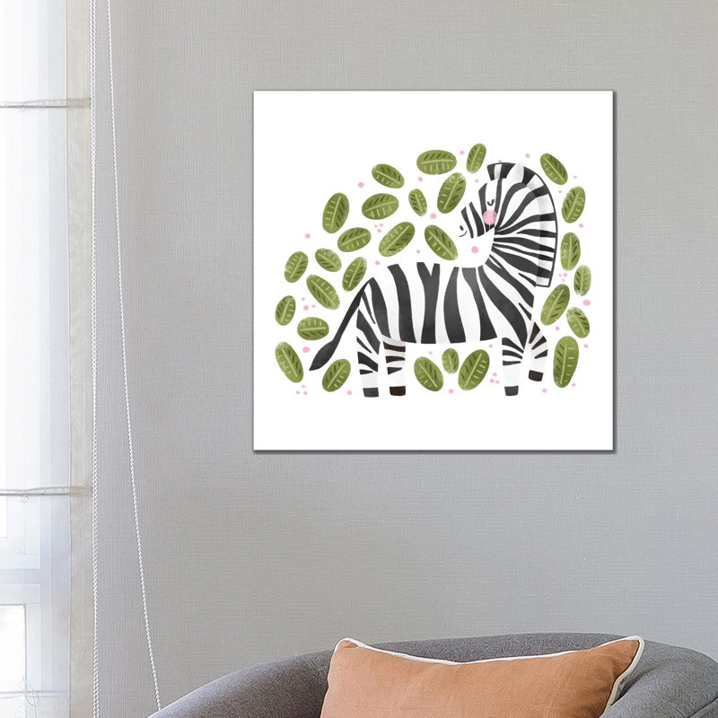 Safari Cuties Zebra by Noonday Design - Wrapped Canvas Gallery-Wrapped Canvas Giclée, 93.98 cm H x 93.98 cm W x 3.175 cm D