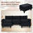Modular Sectional Sofa, Corduroy U-Shape Sectional Couch With 2 Movable Ottoman For Living Room-46291189