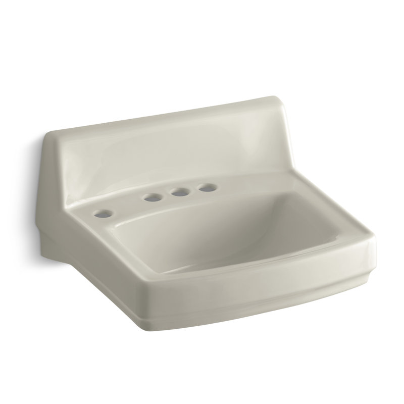 Greenwich Ceramic 21" Wall Mount Bathroom Sink with Overflow, Sandbar